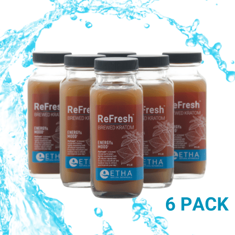 ReFresh Brewed Kratom - ENERGY & PAIN (6 Pack) - ETHA Natural Botanicals