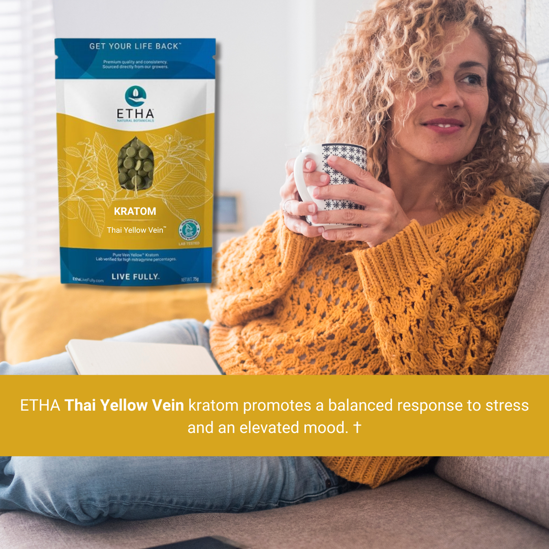 Thai Yellow Pure Vein Kratom - Stress & Mood - ETHA Natural Botanicals