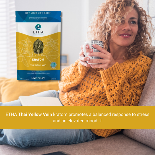 Thai Yellow Pure Vein Kratom - Stress & Mood - ETHA Natural Botanicals
