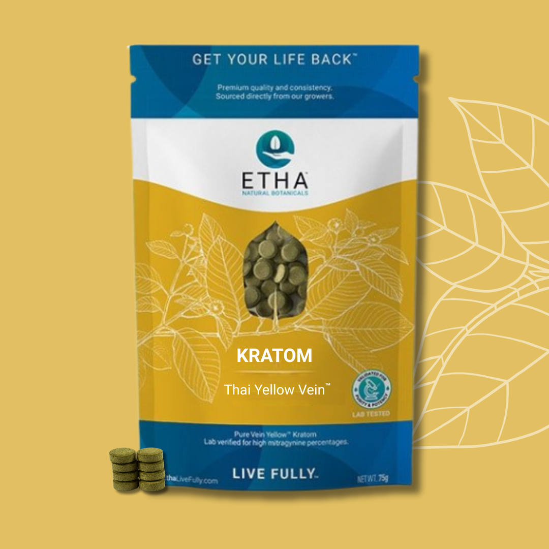 Thai Yellow Pure Vein Kratom - Stress & Mood - ETHA Natural Botanicals