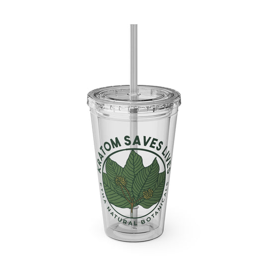 Kratom Saves Lives - Kratom Drink Tumbler with Straw, 16oz