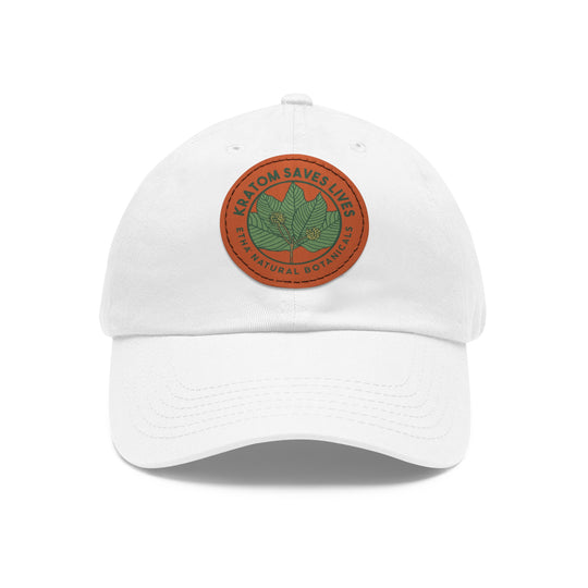 Kratom Saves Lives - Best Dad Hat with Custom Leather Patch