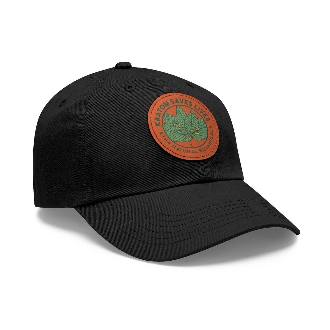 Kratom Saves Lives - Best Dad Hat with Custom Leather Patch