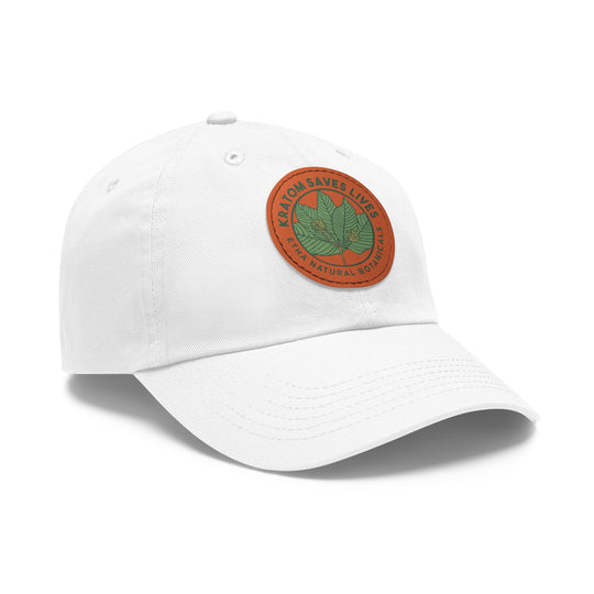 Kratom Saves Lives - Best Dad Hat with Custom Leather Patch